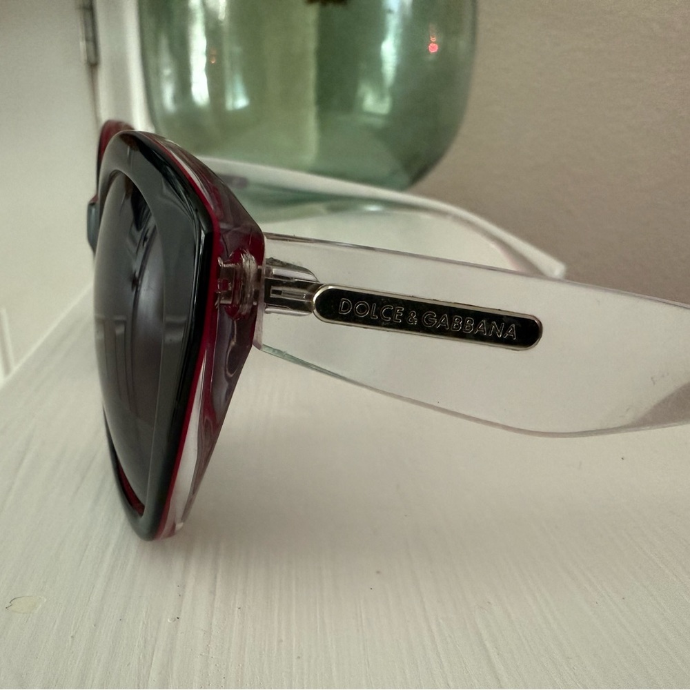 Dolce & Gabbana Red and Clear Sunglasses